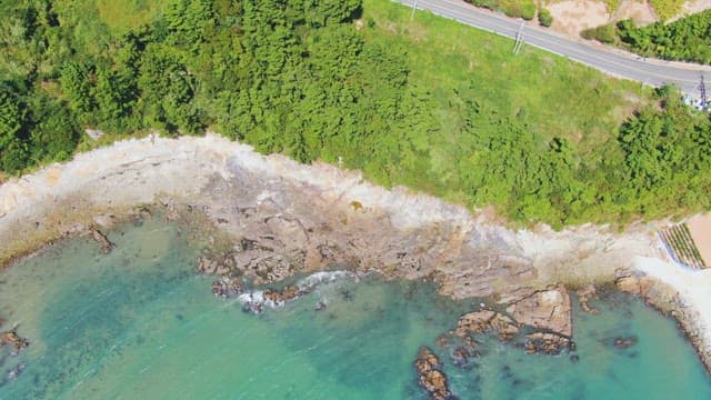 Coastal landscape with clear waters