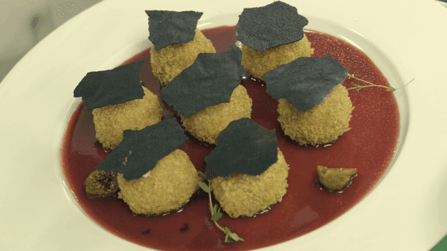 Plating of gourmet dish with sauce