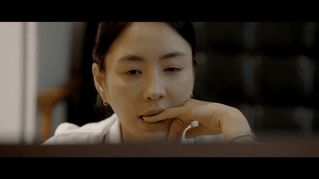 Woman engrossed in something