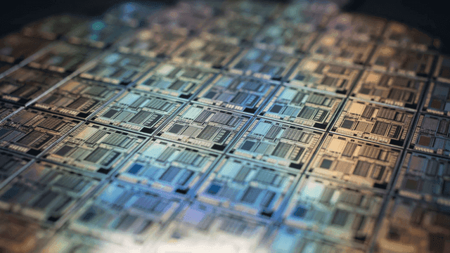 Detailed view of a semiconductor wafer