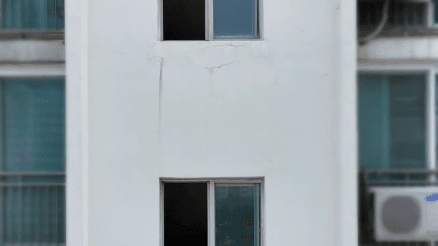 A building facade with a window