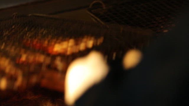 바비큐 그릴 위의 구운 생선