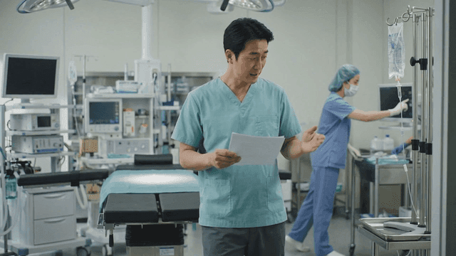 Doctor explaining in operating room at hospital