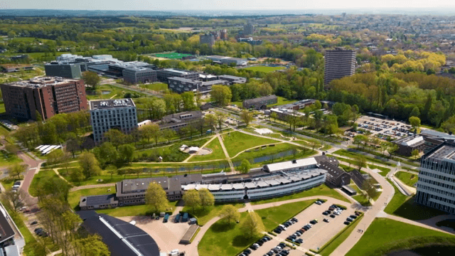 녹지가 있는 현대 도시의 항공 뷰