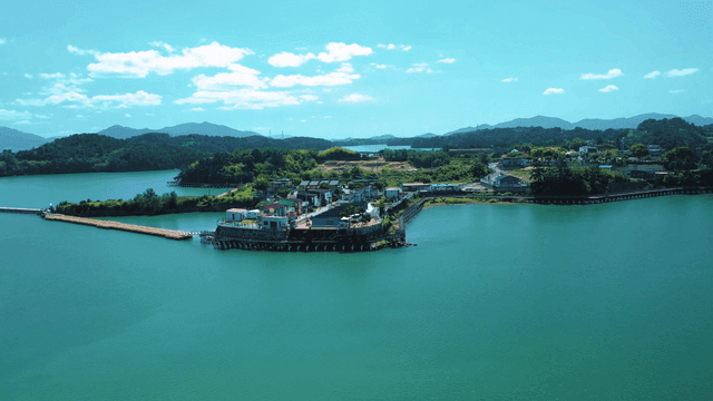 Beautiful island with lush forests and calm seas
