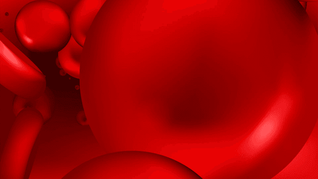 Red blood cells flowing in a vessel