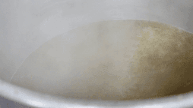 Broth boiling in deep pot