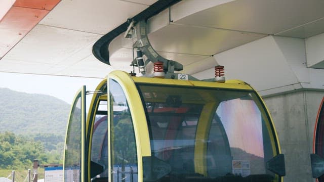 Modern Cable Cars at a Mountain Station