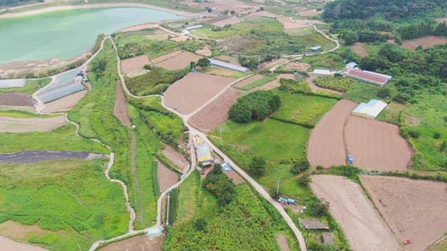 View of rural farmland and fields