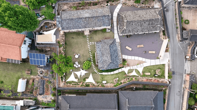 Traditional Hanok house and garden