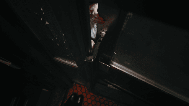 Person trying to force open locked door