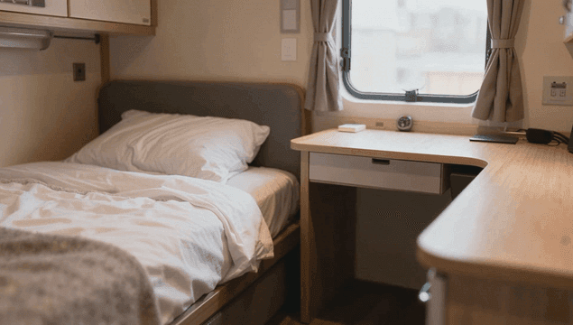 창문이 있는 아늑한 침실