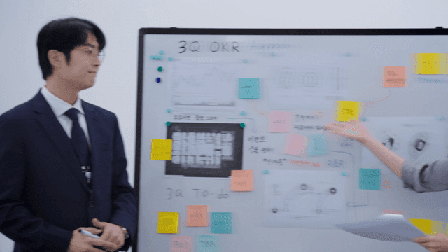 Business presentation in a meeting room