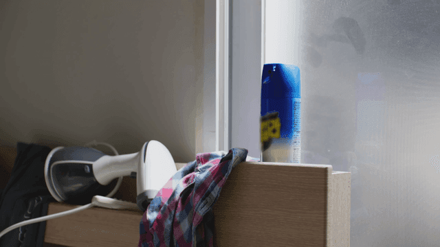 Window sill with household items