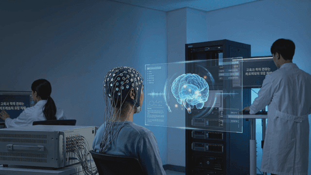 Scientists researching brain in advanced laboratories