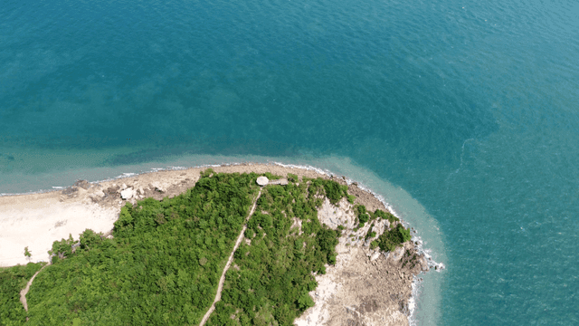 Aerial view of a coastal landscape