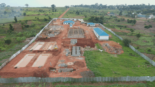 Construction site in a rural landscape