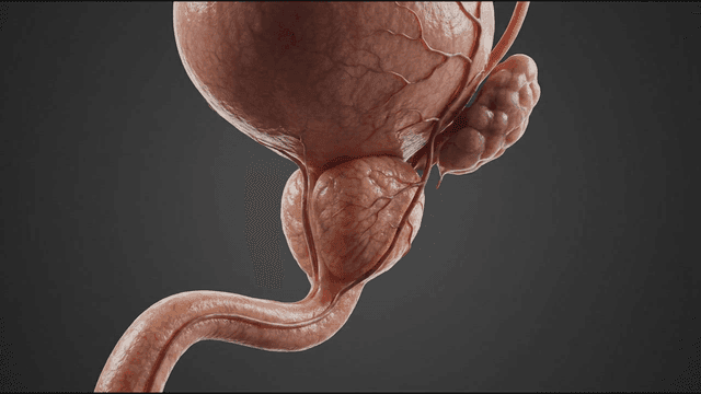 3D showing prostate and bladder