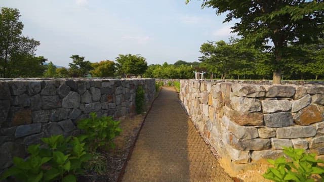 푸른 공원의 평화로운 길