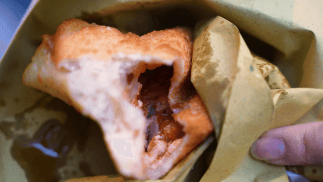 Fritta, crispy fried pizza filled with filling