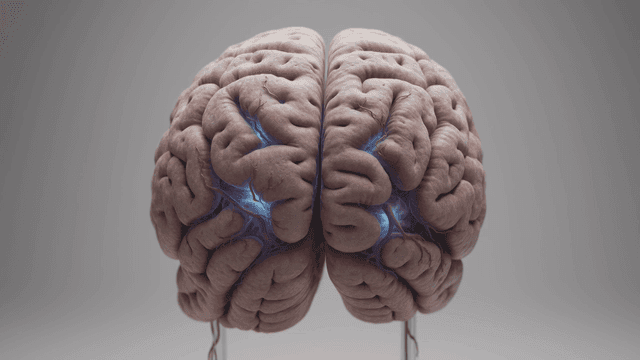 Detailed view of human brain model