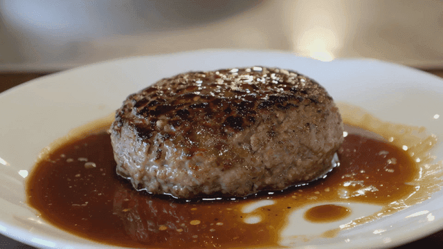 Juicy hamburger steak with sauce