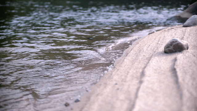 잔잔한 물결이 이는 강가