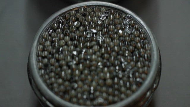 Shimmering Caviar, a Luxury Ingredient in a Glass Jar