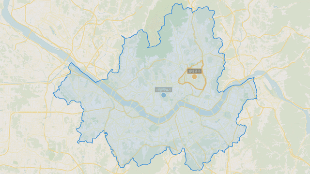 Map highlighting Dongdaemun-gu area of ​​Seoul