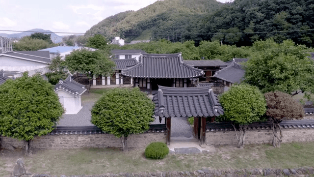 Traditional Korean house with garden