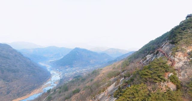 Scenic Mountain Trail Overlooking a River