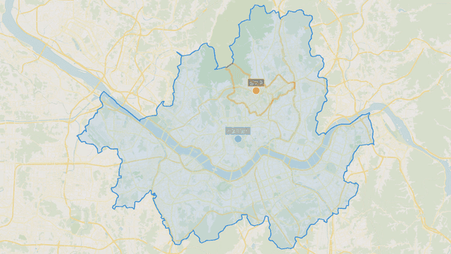 Map showing boundaries of Seongbuk-gu, Seoul