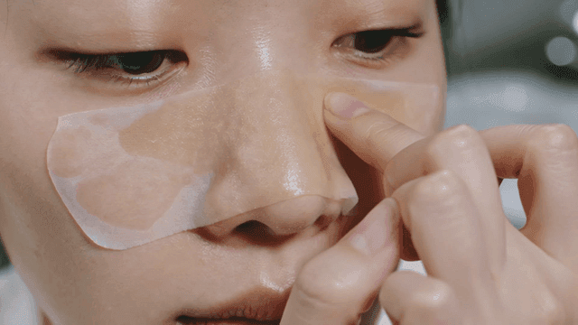 Women using nose packs for skin care