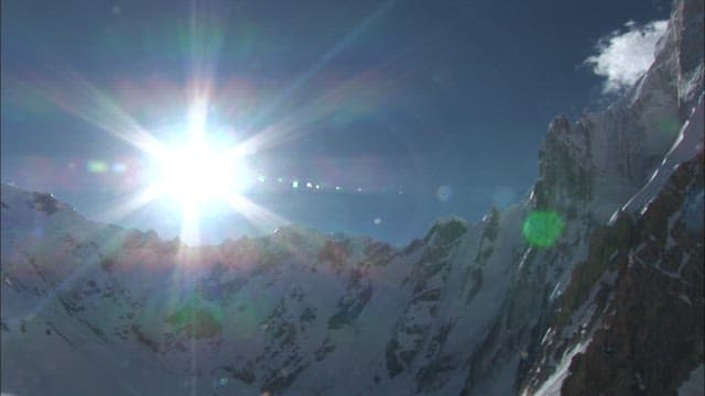 Majestic Snow-Covered Mountain Peaks