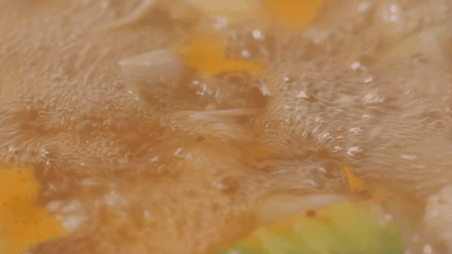 Vegetable hot pot boiling in pot
