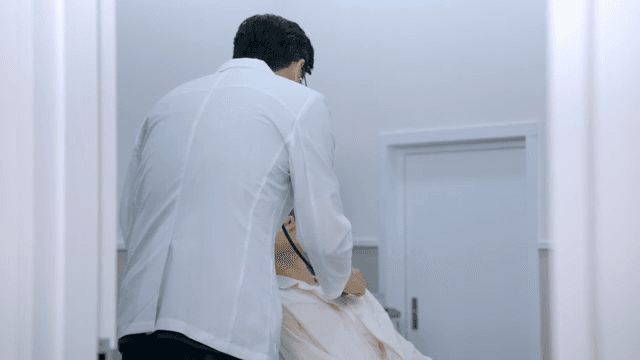 Doctor examining a patient in a clinic