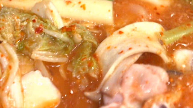 Spicy chicken hotpot boiling in a pot