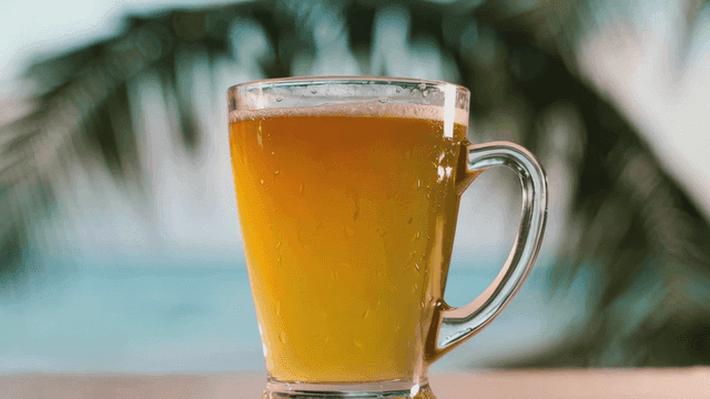 해변가의 시원한 음료