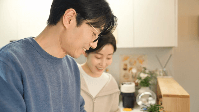 Couple preparing a meal in the kitchen