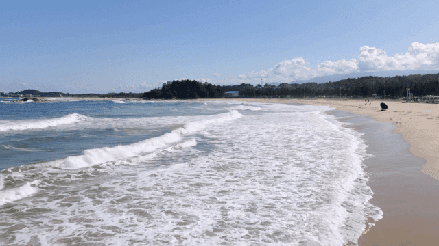 Serene beach with gentle waves
