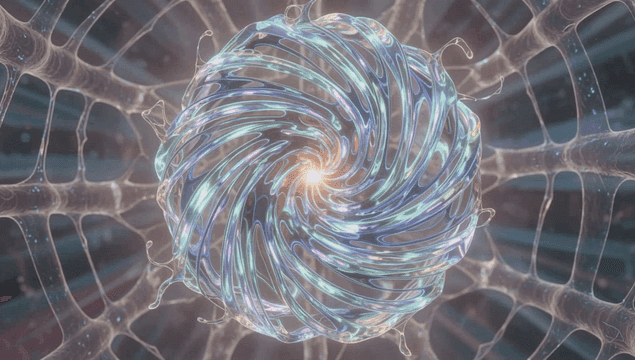 Colorful swirling pattern with light