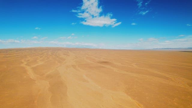 Expansive Desert Landscape Under Blue Sky