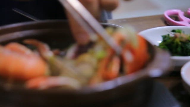 Shellfish in seafood dishes with crab and shrimp