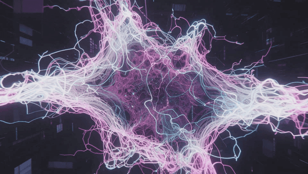 Dynamic neon light patterns in motion