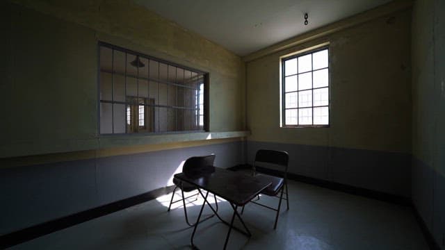 Visiting Room Inside a Prison with Sunlight