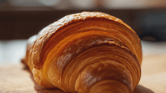 Golden brown, crispy croissant