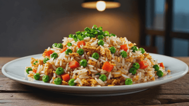 Plate of colorful Thai fried rice