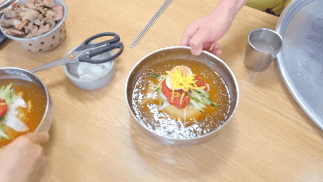 A bowl of Cold Buckwheat Noodles with toppings