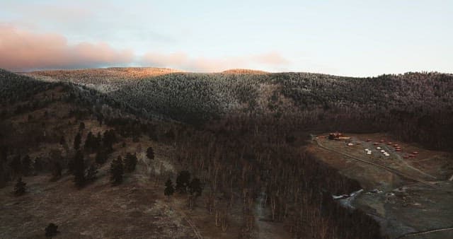 Serene mountain landscape at dawn