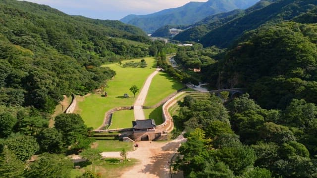 Vast landscape of a lush green mountains